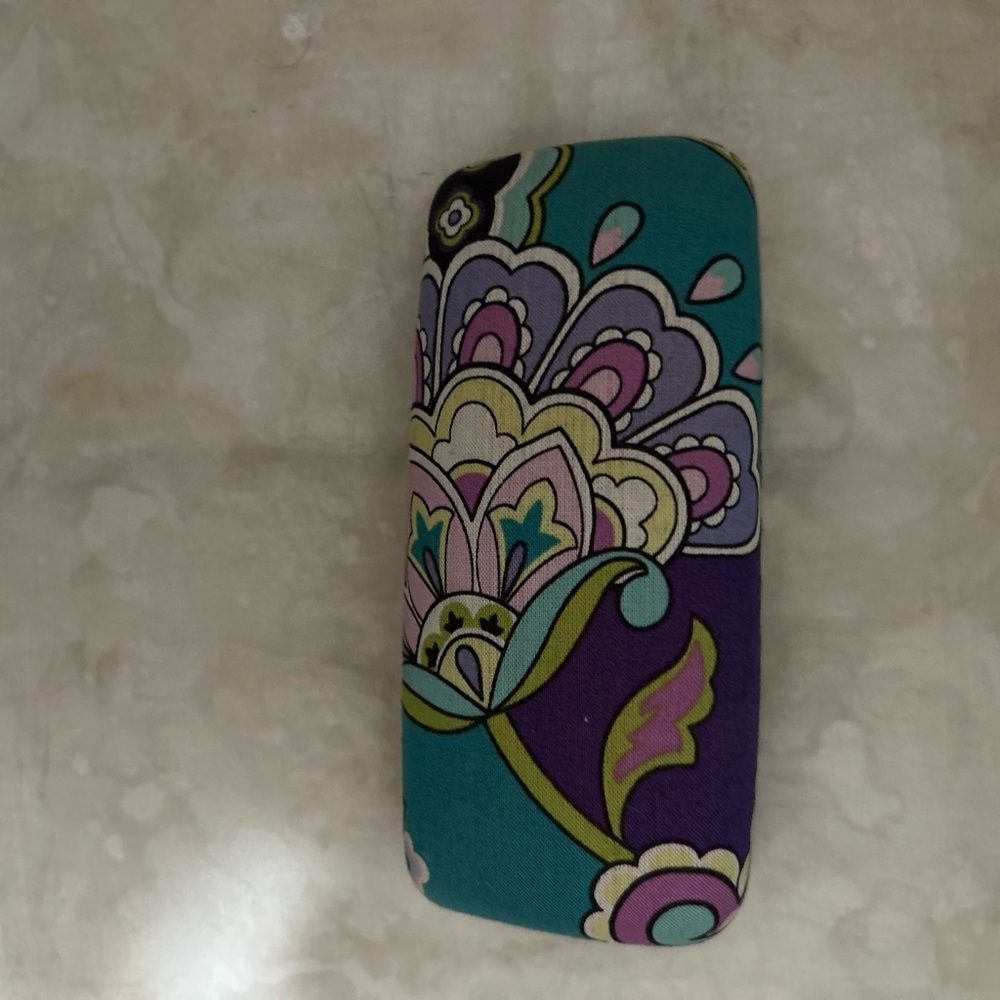 Vera Bradley Floral Glasses Case - Teal and Purple